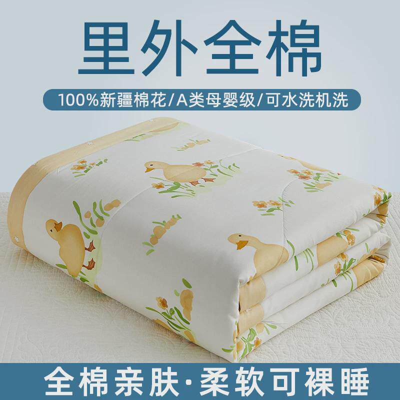 全棉棉花夏凉被纯棉空调被南通夏季薄被子可机洗夏被四件套纯棉花