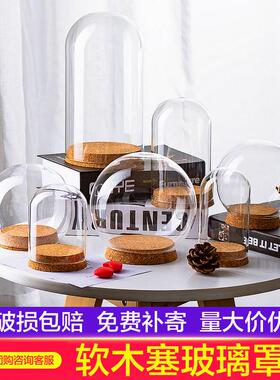 包邮diy 圣诞节手工干花手办盲盒防尘玻璃罩容器软木塞玻璃瓶摆件