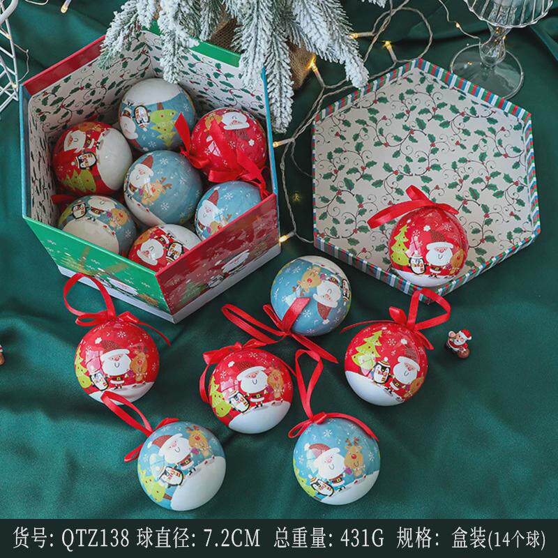 泡沫装饰品老人雪人贴纸画圣诞球圣诞树挂件雪花装饰氛围布置用品