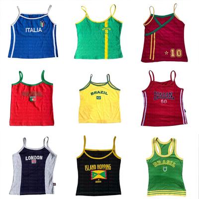 Bust contrast printed halter top small tank top for women