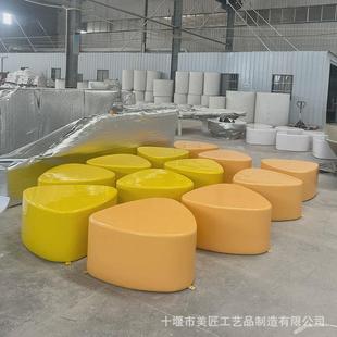 玻璃钢椅坐凳公园异形长椅正方形座椅商场户外休闲椅学校麻花长条