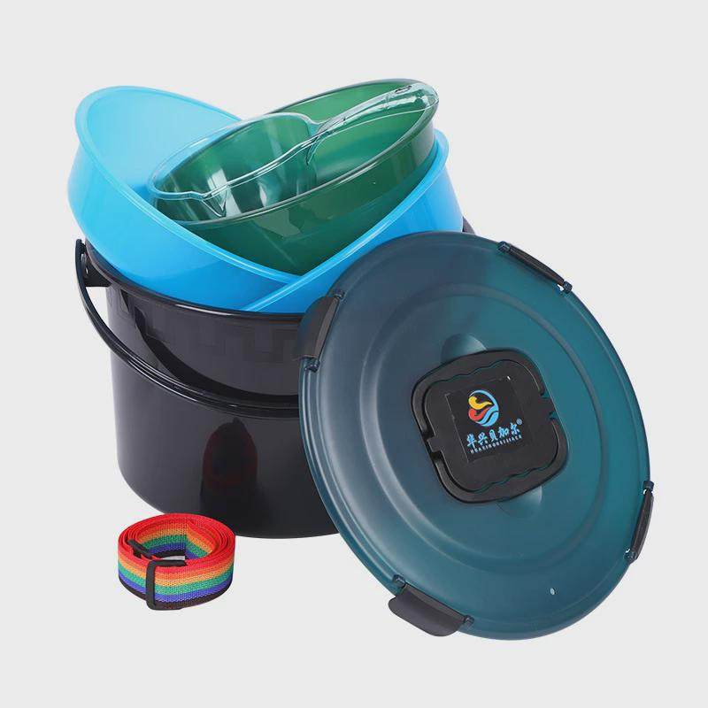 大容量开饵桶多功能钓鱼饵料桶炮散五件套盆钓鱼打水桶组合开饵桶