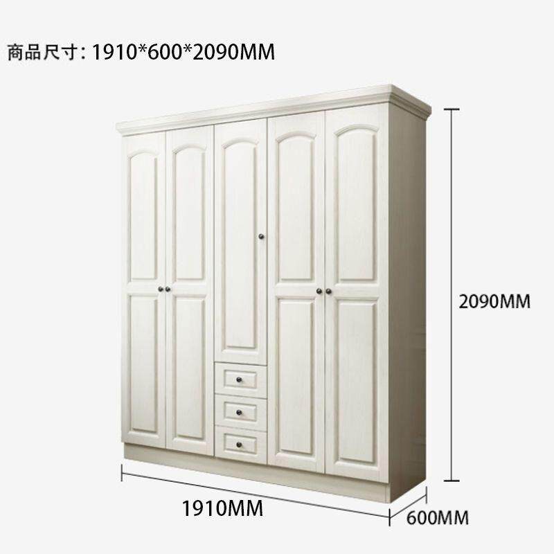 平开门主卧家用现代简约白色实木衣柜储物柜卧室衣橱柜3456门带抽
