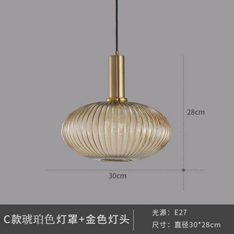 北欧吧台餐厅吊灯极简床头灯创意条纹灯笼单头日式复古玻璃小吊灯,家装灯饰光源,餐厅吊灯,淘宝优惠券,粉丝福利购,淘宝优惠卷