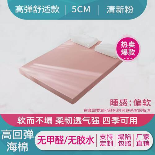 48N高密度海绵床垫家用加厚榻榻米硬垫子学生宿舍单人1.5m米软