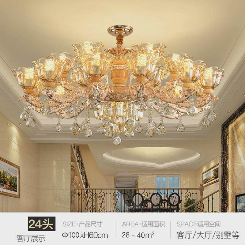 中山家装灯饰客厅吊灯欧式水晶灯具餐厅吊灯客厅高级感大厅主灯
