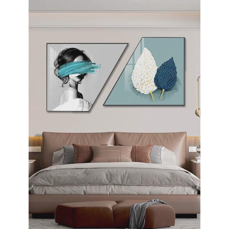 1vpr卧室画床头挂画主卧室餐厅儿童房装饰画组合梯形艺术人物客厅图片