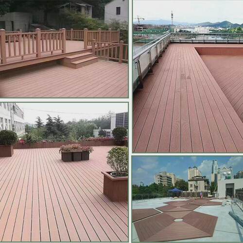 户外木塑地板阳台生态地板防水实心防腐户外庭院花园塑木地板