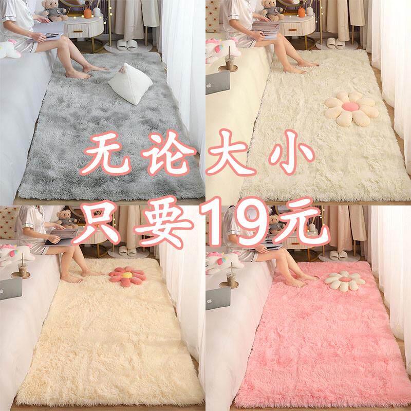 丝毛地毯客厅卧室茶几床边满铺可机洗定制加厚长毛绒飘窗坐垫地垫