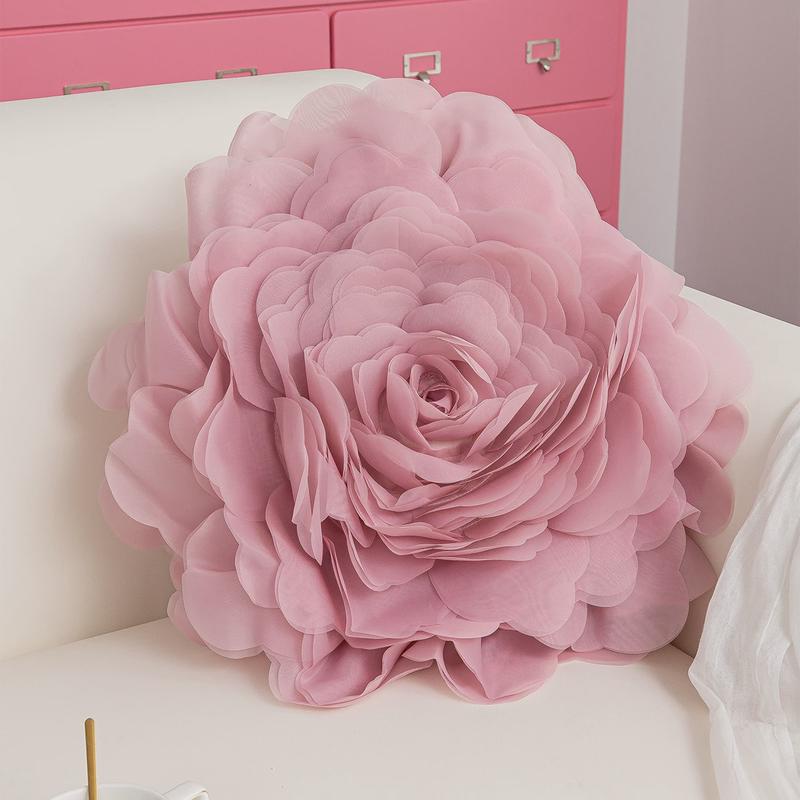 彩色玫瑰花系列沙发抱枕套北欧靠垫印花办公室桃皮绒靠枕套家