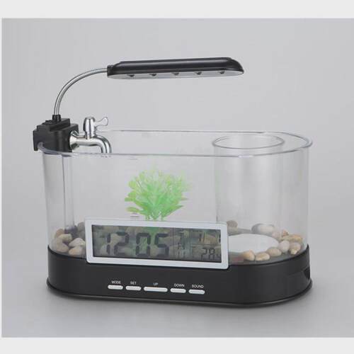 造景迷你小型免换水族箱客厅桌面观赏鱼缸水培植物创意生态金鱼缸