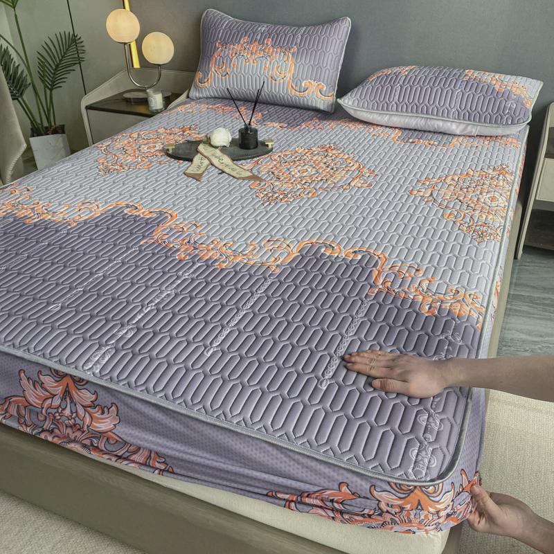 凉床笠款全包围冰丝席可折叠乳胶凉席三件套感空调软席子冰丝床笠