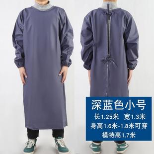 tuf4防水加厚耐磨长袖 围裙耐油pvc男加长罩衣反穿衣屠宰水产石材