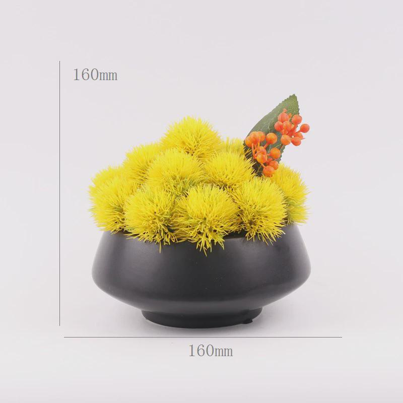 新中式仿真花艺餐桌绿植盆景客厅茶几售楼处样板房间软装饰品摆件