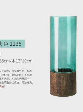 现代简约创意轻奢玻璃花瓶客厅玄关装饰品摆件插花样板房家居花器