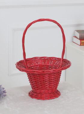 6b76舞蹈篮柳编花篮跳舞篮篮婚庆篮道具草编藤编手提篮竹编表演小