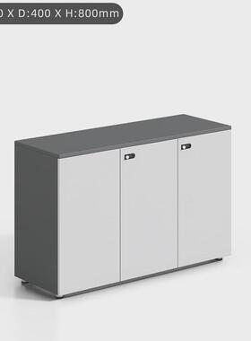 白色文件柜矮柜落地木质资料柜带密码锁办公室打印机茶水柜隔断柜