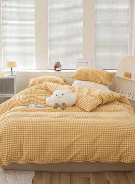 9wor【】复古格简约纯三四件套小清新学生宿舍水洗棉