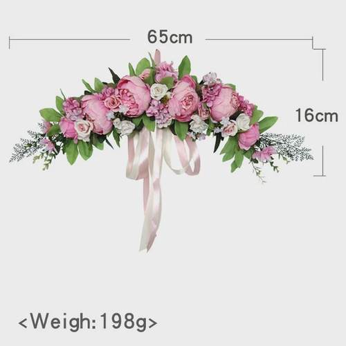 仿真牡丹装饰卧室小清新壁饰家居婚礼新房门楣挂饰镜前花可定制