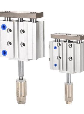 气动三轴三杆杆导带行程可调mgpm12/16/20/25/32x20/40/75-20-xc8