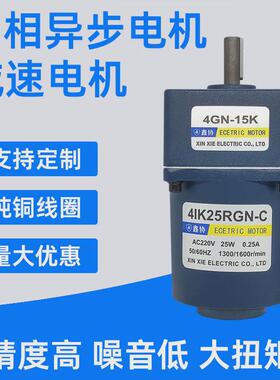 4ik25rgn交流减速电机220v25w小型调速异步单相电机电动机马达厂