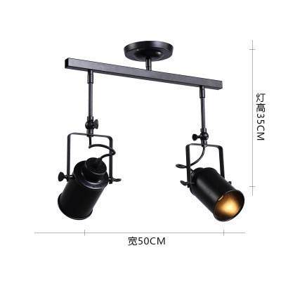 复古美式轨道灯吊灯家居装饰可调节聚光灯客厅E27天花板照明吊灯