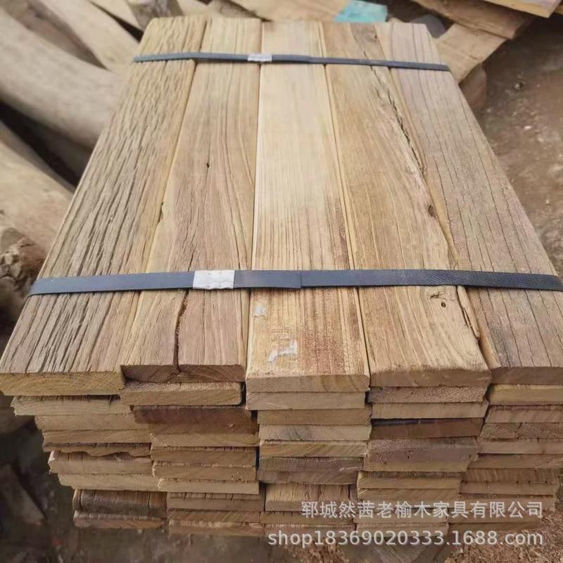 自然纹理老榆木风化板墙面板实木地板老门板吧台板楼梯板隔板
