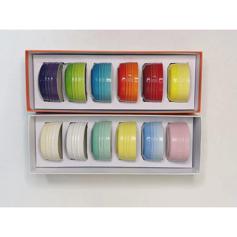 酷彩lecreuset彩虹迷你小烤罐可爱创意陶瓷奶罐六件套套装