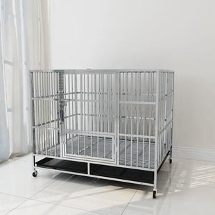 萌助小型犬系列大型犬折叠不锈钢狗笼方形狗窝带厕所室内宠物笼