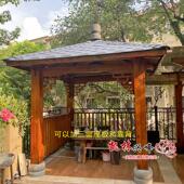 实木凉亭园林景观仿树脂瓦凉亭别墅庭院亭古亭碳化防腐木凉亭