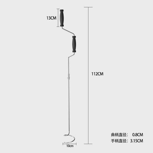 跨境热卖分体式实心不锈钢堆肥翻堆搅拌曲柄堆肥工具螺旋搅拌杆