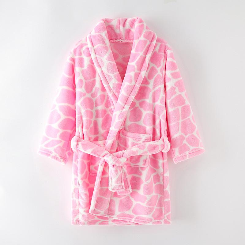 儿童秋冬法兰绒睡衣家居服男童女童中大童睡袍浴袍亲子装居家服