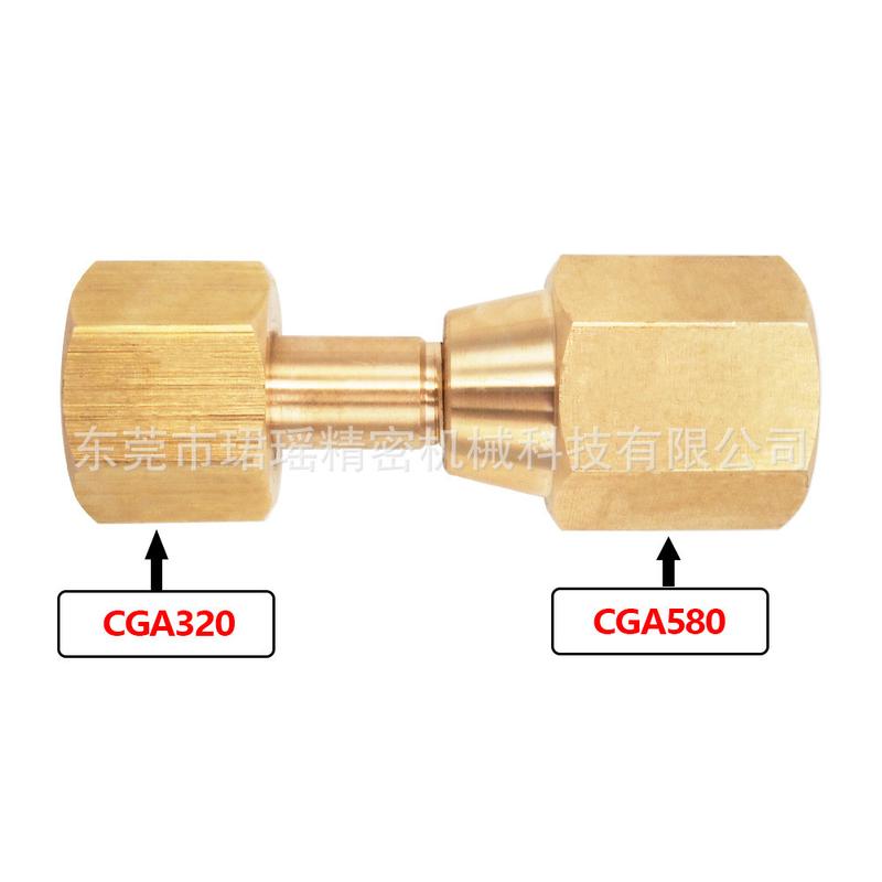 接头co2/氩气连接器转换黄铜供应cga580转gca320