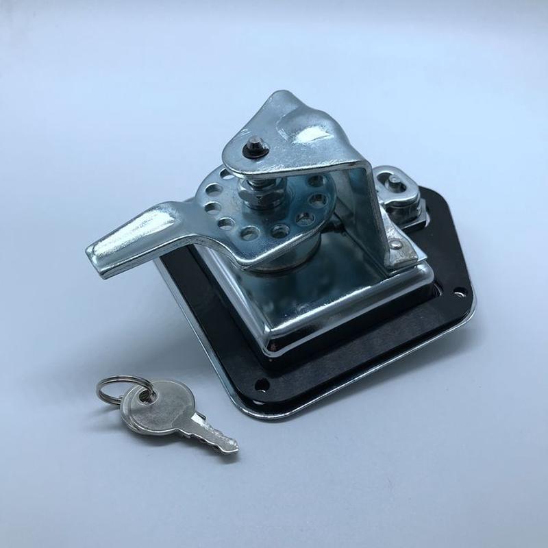 ms857车锁面板锁，汽车方形锁，工程镀铬，美变锁，配电箱门锁