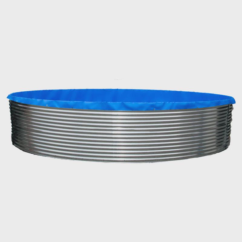 镀锌板帆布鱼池大棚高密度鱼苗养殖镀锌板户外大型鱼池蓄水池