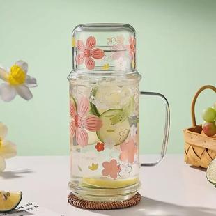 冷水壶玻璃耐高温一人饮冷水壶杯泡茶壶果汁壶高硼硅凉水杯家用