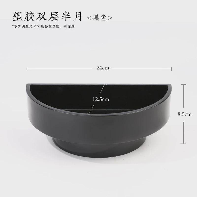 小花盆塑胶圆盘花盘日式剑山插花器皿小原流款中式花道禅意花盆