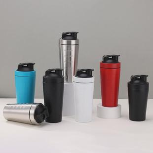 304不锈钢摇摇杯健身杯子运动便携奶昔带刻度蛋白粉单双层不锈钢