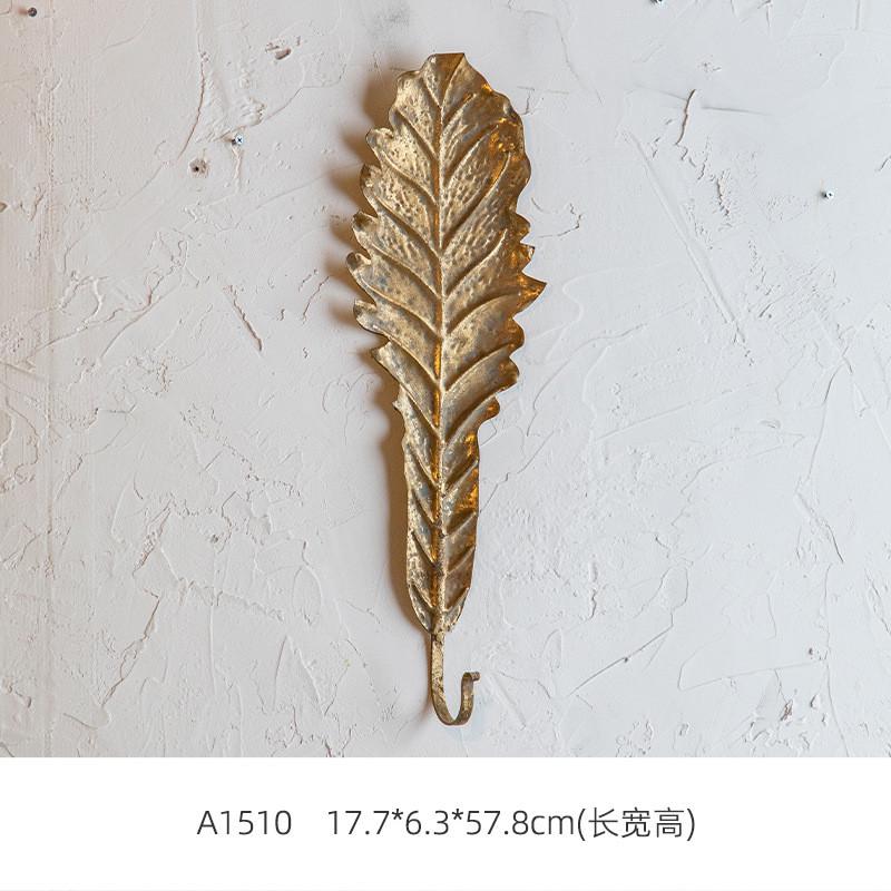 复古墙面装饰旧挂件欧式铁艺挂钩金属叶子形状做婚庆影楼拍摄道具