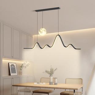 月球吊灯创意个性 餐厅灯2024新款 艺术简约现代网红轻奢吧台餐桌灯