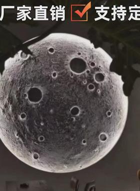 供应平板浮雕月球灯无框网红灯无主灯平面立体月亮灯背景墙场景灯