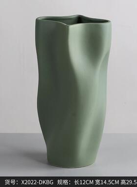 简约北欧莫兰迪陶瓷花瓶摆件花器花插玄关装饰品ins风