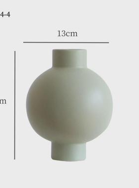 客厅白色圆形陶瓷花瓶现代简约插花家居软装饰品样板间摆件批发