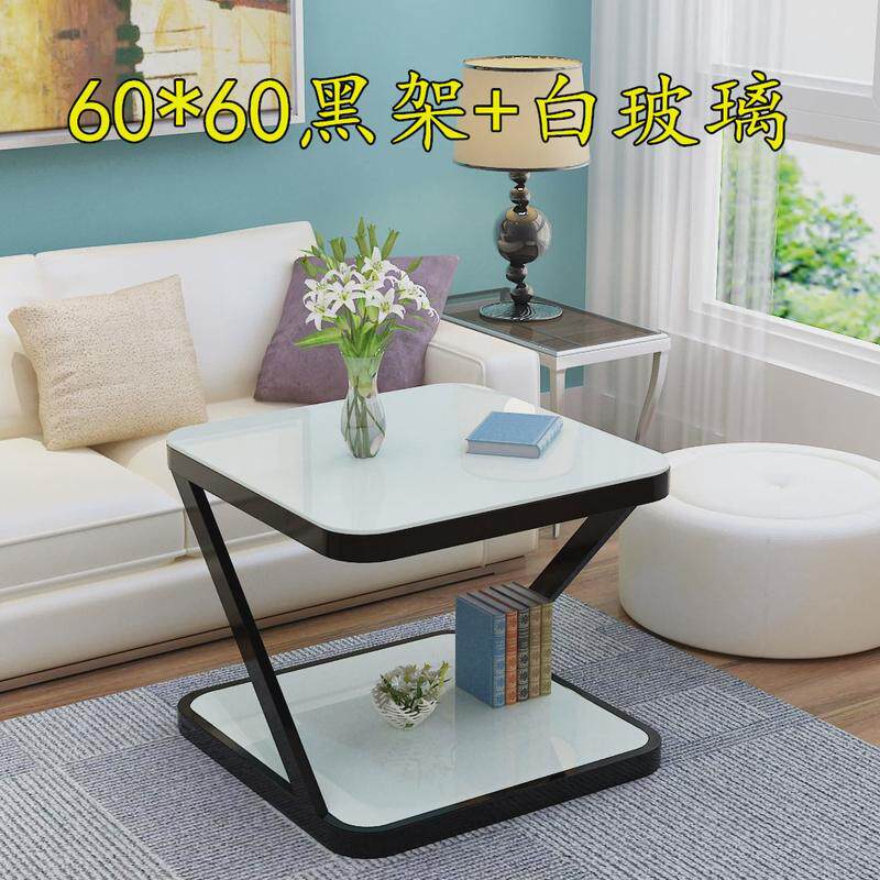 茶几简约北欧钢化玻璃客厅迷你小桌子创意沙发角几卧室组装的边几