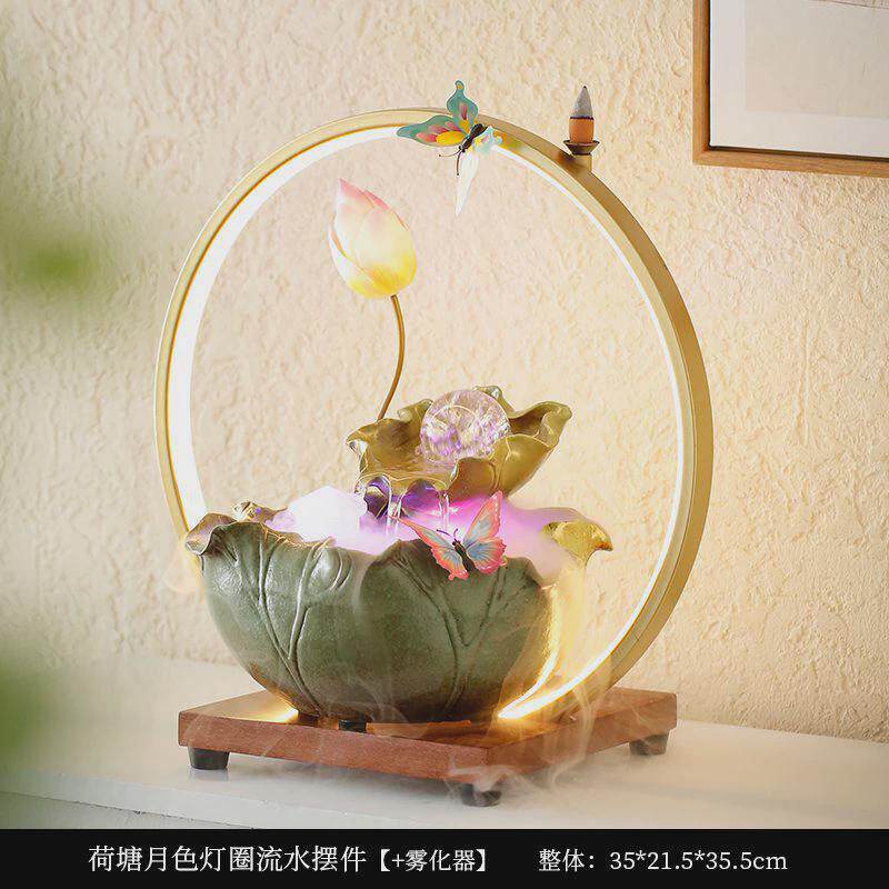 mIq招才流水摆件水循环升才客厅喷泉创意家居装饰办公室桌面开业