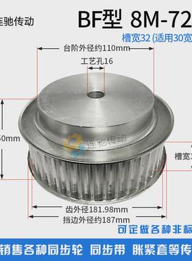 8m72数74铝合金8m同步皮带轮同步轮齿齿75内孔12齿宽32带宽30