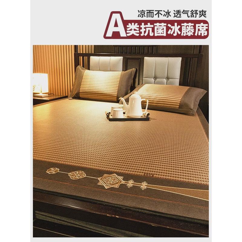 q683夏季双面藤席天然纯藤双人裸睡床笠可折叠空调席草席冰丝凉席