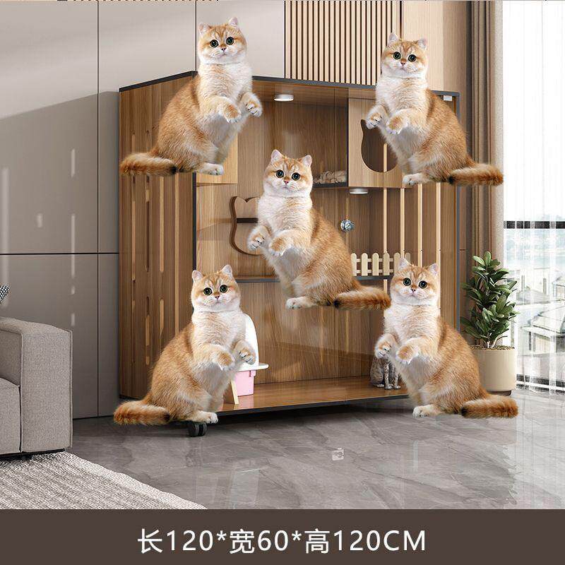 室内猫别墅猫笼家用豪华猫屋超大透气一体舍柜全景猫咪宠物柜图片