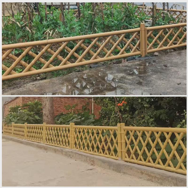 不锈钢仿竹护栏户外公园景区栅栏绿化带隔离围栏栏杆竹节篱笆江西