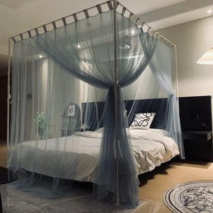 2n定制新款老式杆穿公主风宫廷蚊帐家用1.8m床.35实木支架纹